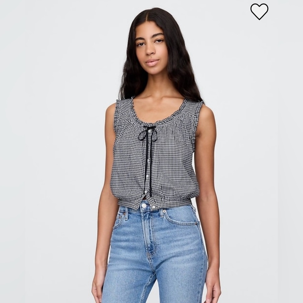 Women's Black and White Gingham Tank Top